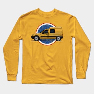 The iconic white van with french circle background Long Sleeve T-Shirt